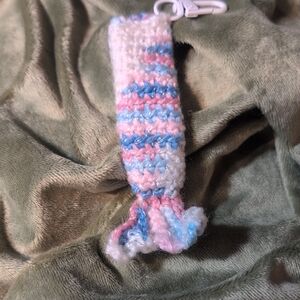 Striped Mermaid Tail Crochet Lipstick Holder
